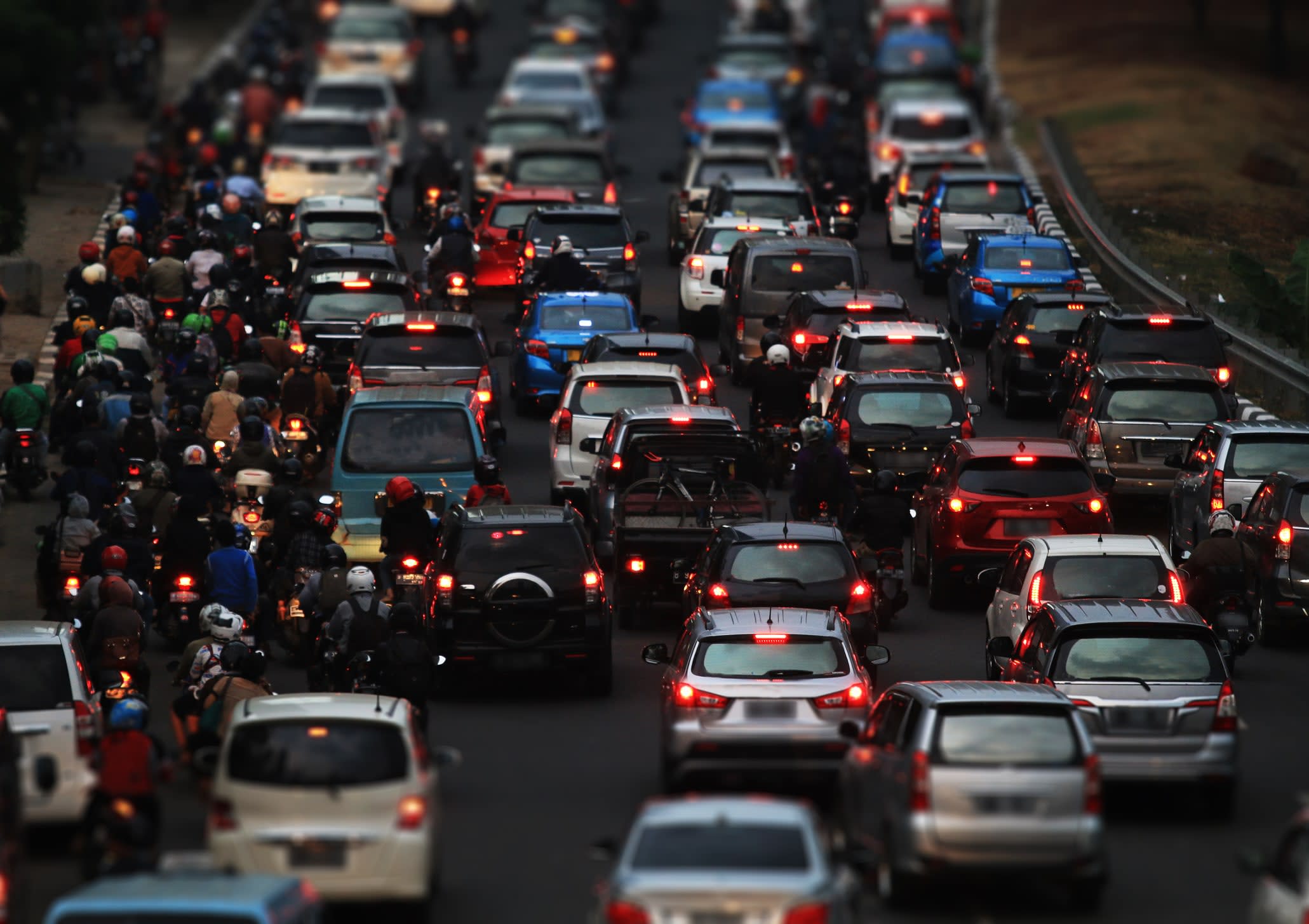 Traffic jam at rush Hour in Jakarta