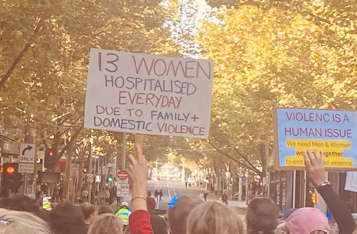 Melbourne rally calling for an end to family violence