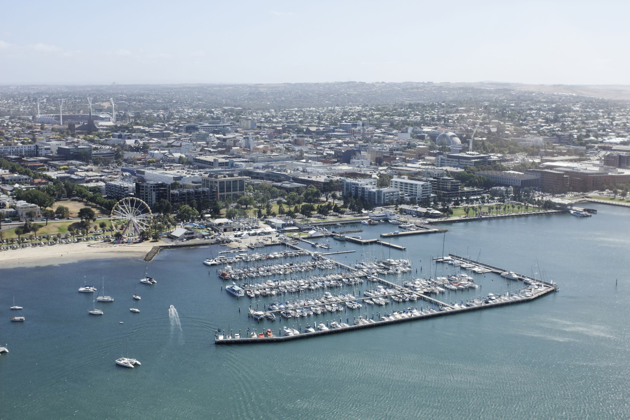 An aerial view of the City of Geelong.