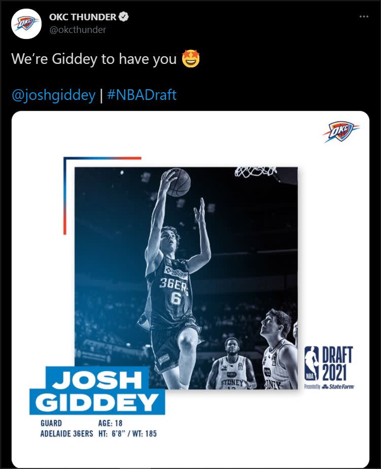 2021 NBA Draft: How Josh Giddey went from NBL to OKC Thunder