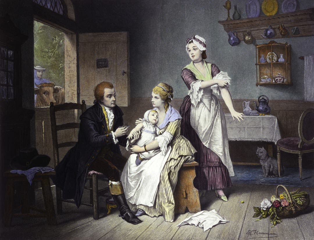 <em>Edward Jenner vaccinating his child