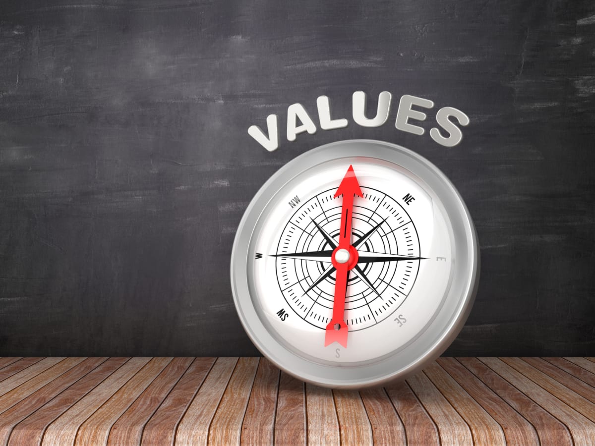 Compass pointing to the word VALUE