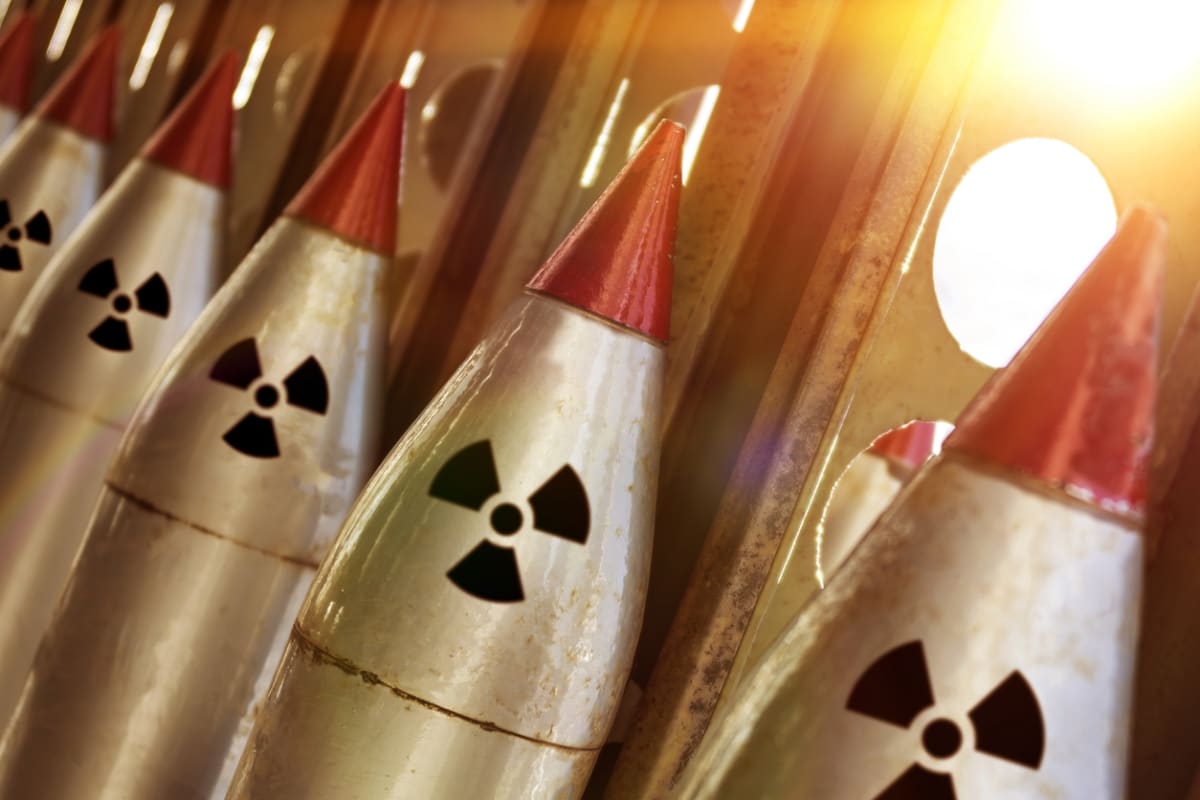 Close-up picture of nuclear missiles