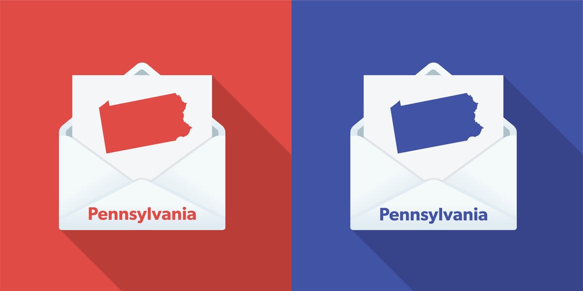 Illustration of side-by-side Pennsylvania ballot papers, Republican and Democrat