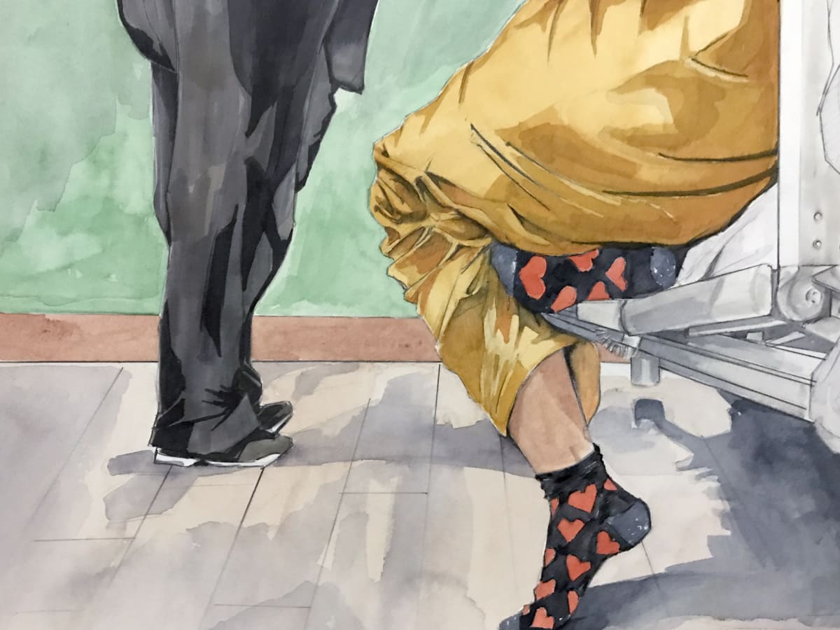 The painting 'By Her Side', by Dr Nyein Chan