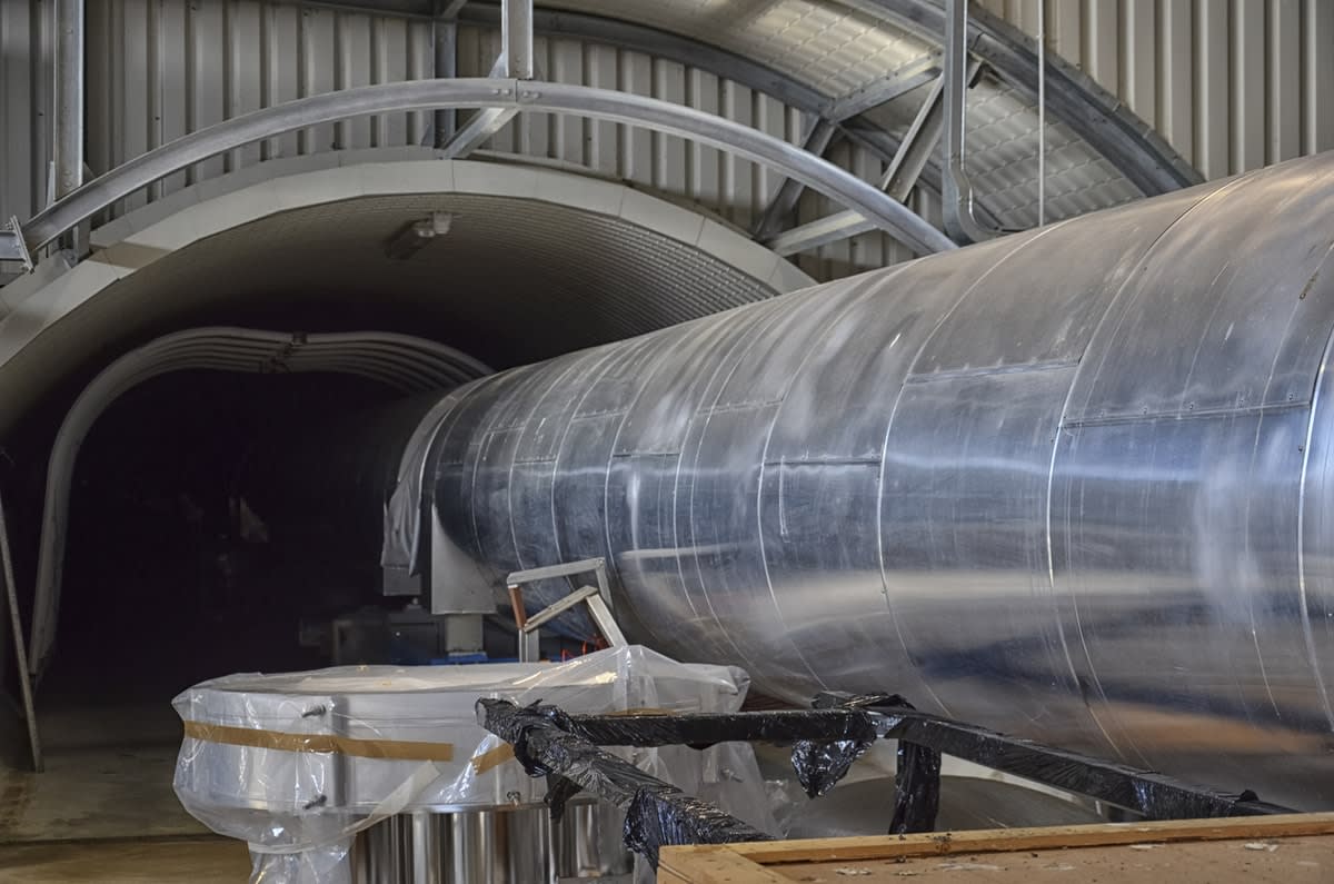 A section of the Virgo gravitational wave detector in Italy.