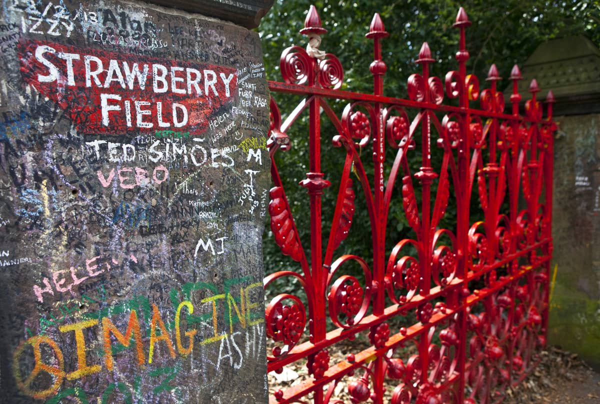 The gate entry to Strawberry Field in Liverpool, in the UK