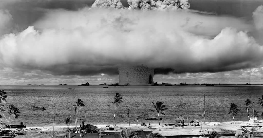 The Marshall Islands nuclear testing site.