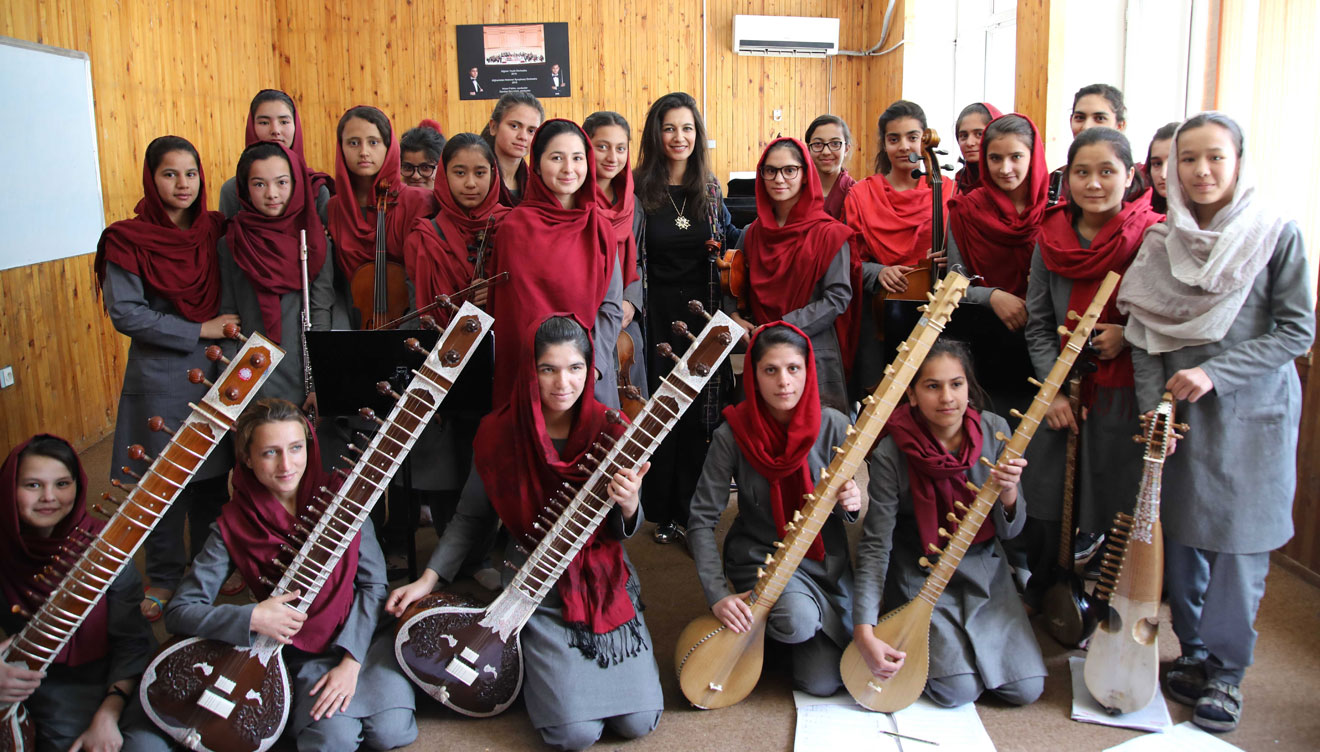 Young Afghanistan women supported by the Yalda Hakim Foundation,