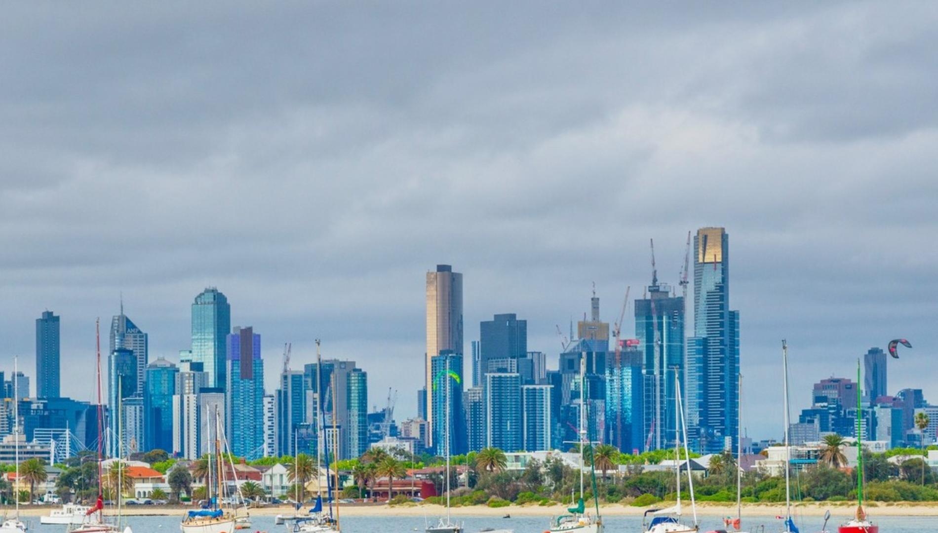 Melbourne's skyline from the bay.