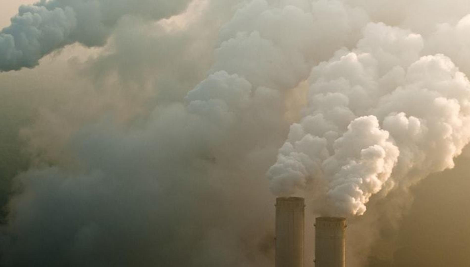 Smoke stacks emitting pollution,