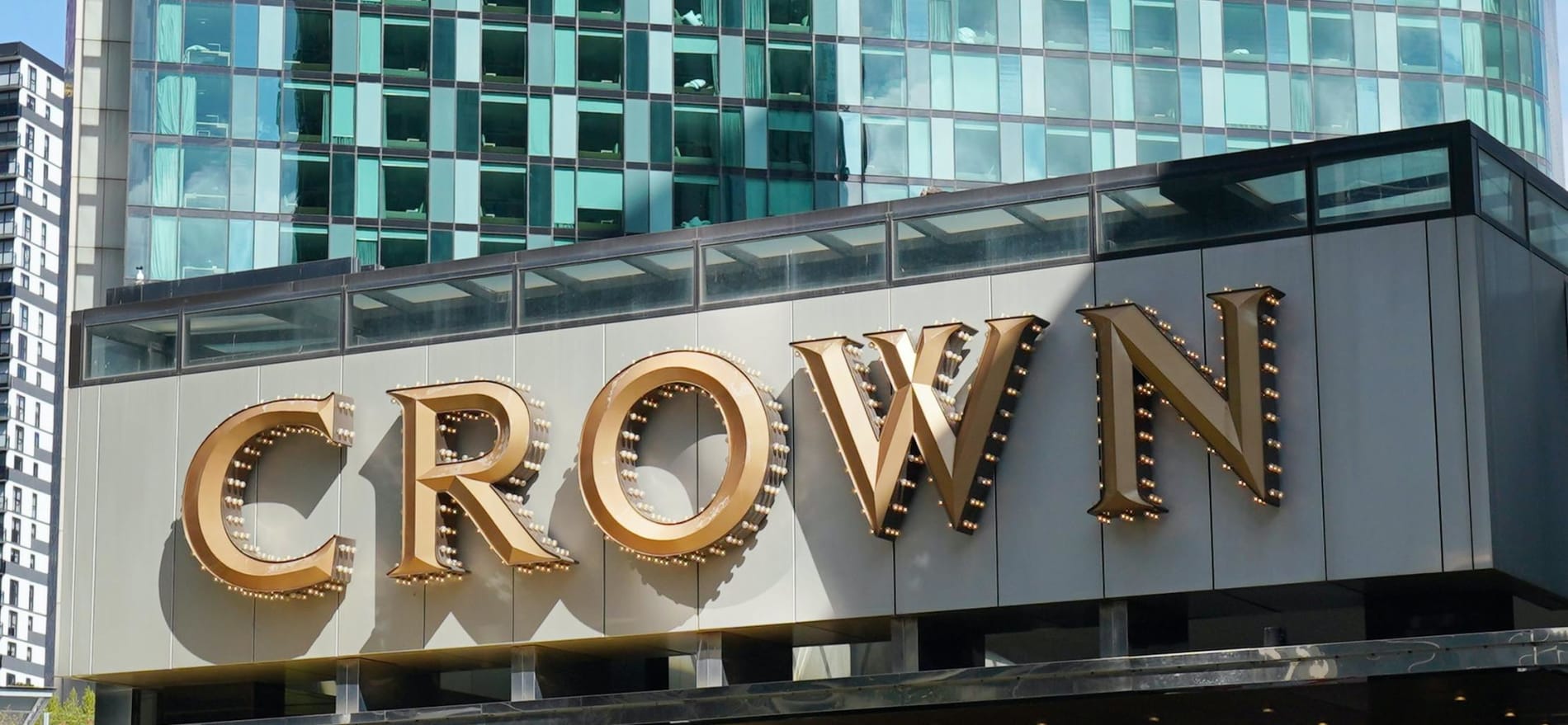 External photo of Crown casino in Melbourne 