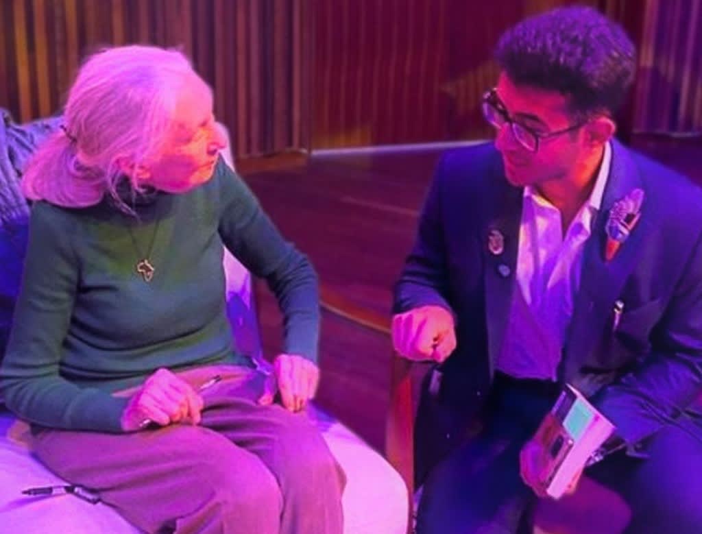 Jane Goodall and Erfan Firouzi.
