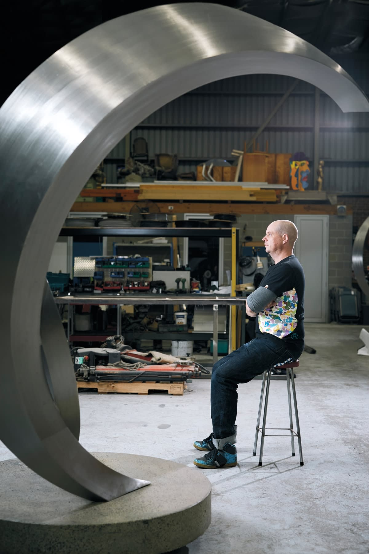 James Parrett, in his studio