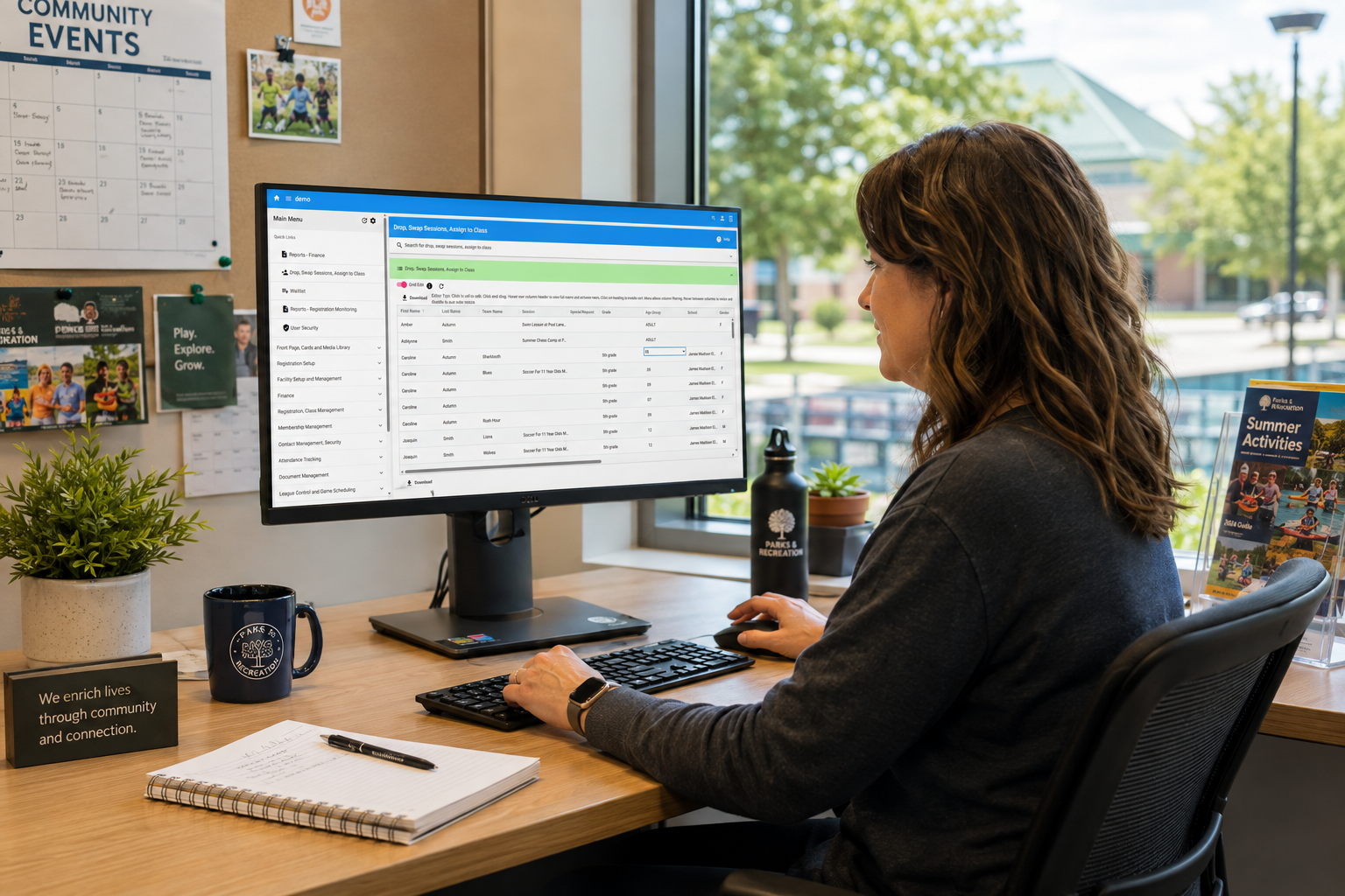 Recreation administrator working in Cogran at a community recreation office