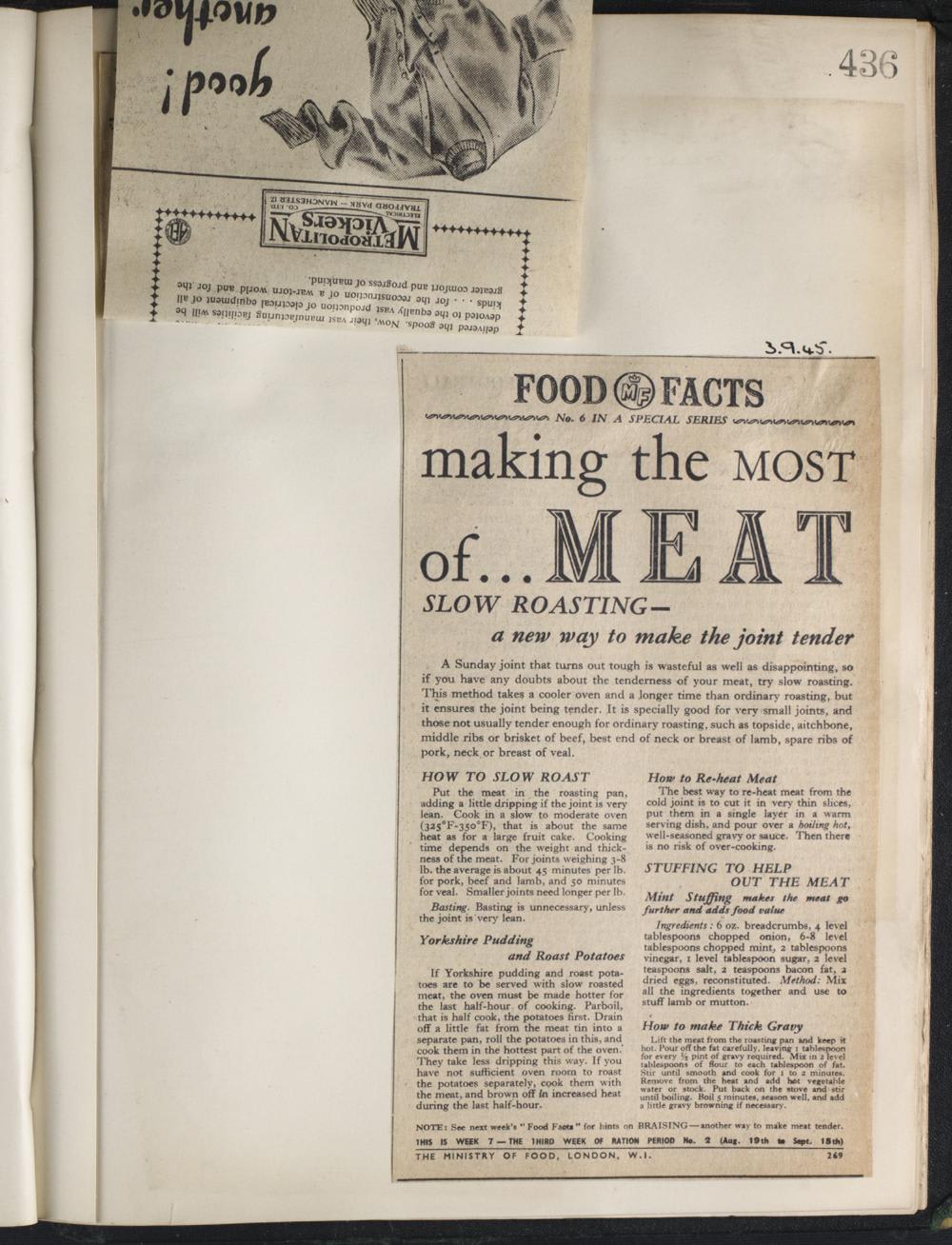 Food Facts No.269 Making the most of… Meat History Commons