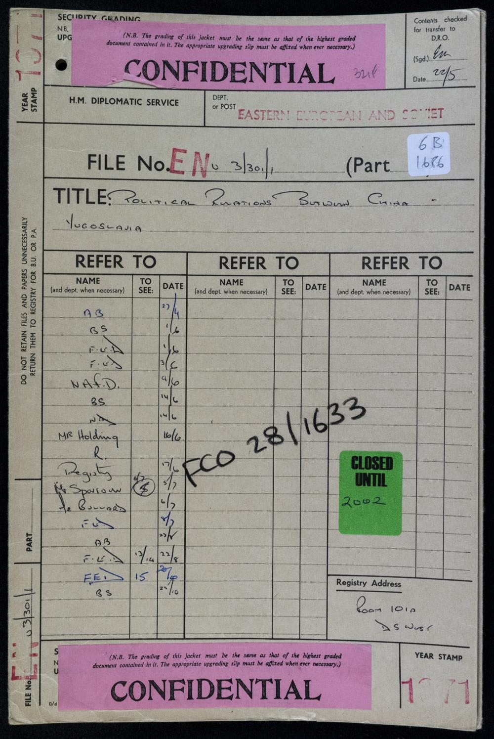 Yugoslavia Political Relations Between Yugoslavia and China History