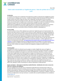 Table ronde ministérielle sur l’égalité des genres : Note d’information de la société civile (2022)