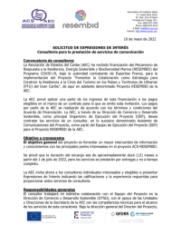 SOLICITUD DE EXPRESIONES DE INTERÉS Consultoría para la prestación de servicios de comunicación