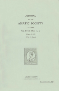 Journal of the Asiatic Society 1952 (Letters)
