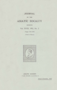 Journal of the Asiatic Society 1952 (Science)