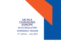CONTENTS - UK-EU REGULATORY DIVERGENCE TRACKER 4 th - edition – July 2022