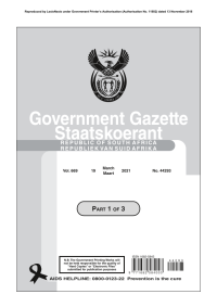 Government Gazette Staatskoerant R E P U B L I