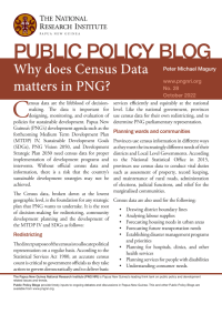 PUBLIC POLICY BLOG - Why does Census Data - matters in PNG?