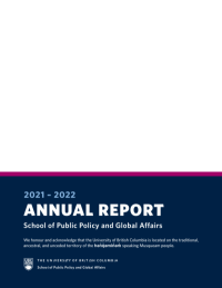 2021 – 2022 - ANNUAL REPORT - School of Public Policy and Global Affairs