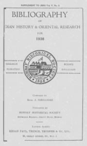 Bibliography of Indian History & Oriental Research for 1938
