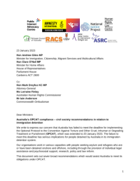 Letter on Australias OPCAT compliance in relation to immigration detentionSize : 220.1 kB Format :