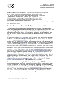 Reducing risks from uncontrolled reentries of rocket bodies and other space objects