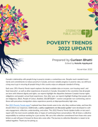 CITIZENS FOR PUBLIC JUSTICE - POVERTY TRENDS 2022 UPDATE - Prepared by Gurleen Bhatti