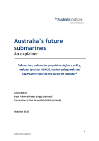 Australia’s future submarines - An explainer - Submarines, submarine propulsion, defence policy,