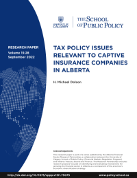 Tax Policy Issues Relevant to Captive Insurance Companies in Alberta