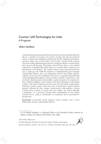 Counter UAS Technologies for India