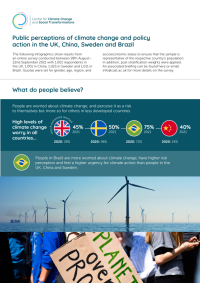 Public perceptions of climate change and policy action in the UK, China, Sweden and Brazil What do people believe?