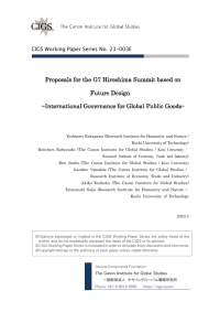Proposals for the G7 Hiroshima Summit based on Future Design