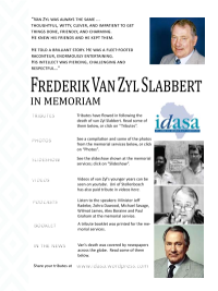 Frederik Van Zyl Slabbert IN MEMORIAM