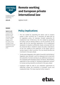 Remote working and European private international law