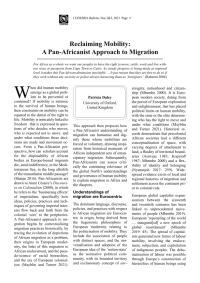 ⋄ 2 - Reclaiming Mobility : A Pan-Africanist Approach to Migration