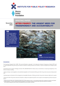 institute for Public Policy research - BRIEFING PAPER - After fishrot: the Urgent need for