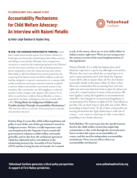 Accountability Mechanisms for Child Welfare Advocacy: An Interview with Naiomi Metallic
