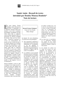 ⋄ 11 - Samir Amin : Recueil de textes introduit par Demba Moussa Dembele* Note de lecture