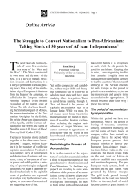 ⋄ CODESRIA Bulletin Online, No. 18, June 2021 - The Struggle to Convert Nationalism to Pan-A