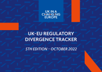 UK-EU REGULATORY DIVERGENCE TRACKER - 5TH EDITION – OCTOBER 2022