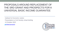 PROPOSALS AROUND REPLACEMENT OF THE SRD GRANT AND Prospects for a Universal Basic Income Guarantee