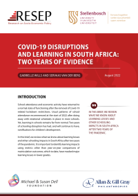 COVID-19 DISRUPTIONS AND LEARNING IN SOUTH AFRICA: TWO YEARS OF EVIDENCE