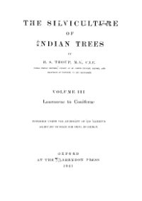 The Silviculture of Indian Trees