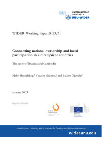WIDER Working Paper 2023/10-Connecting national ownership and local participation in aid recipient countries: The cases of Rwanda and Cambodia